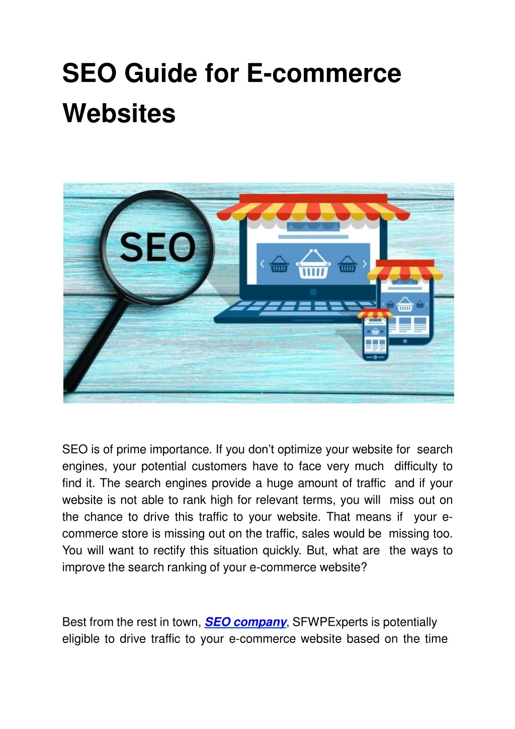seo guide for e commerce websites