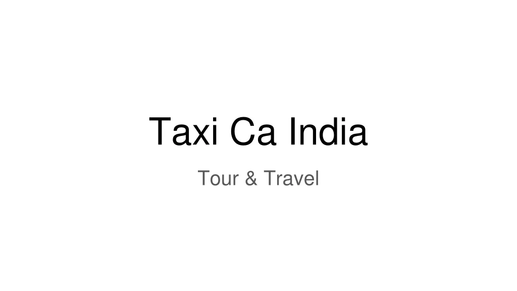 taxi ca india