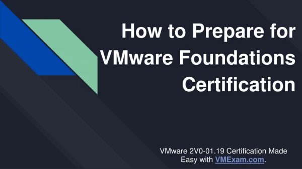 how to prepare for vmware foundations