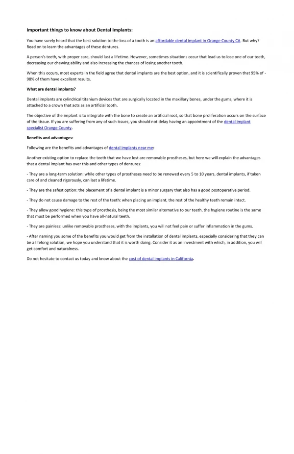 important things to know about dental implants