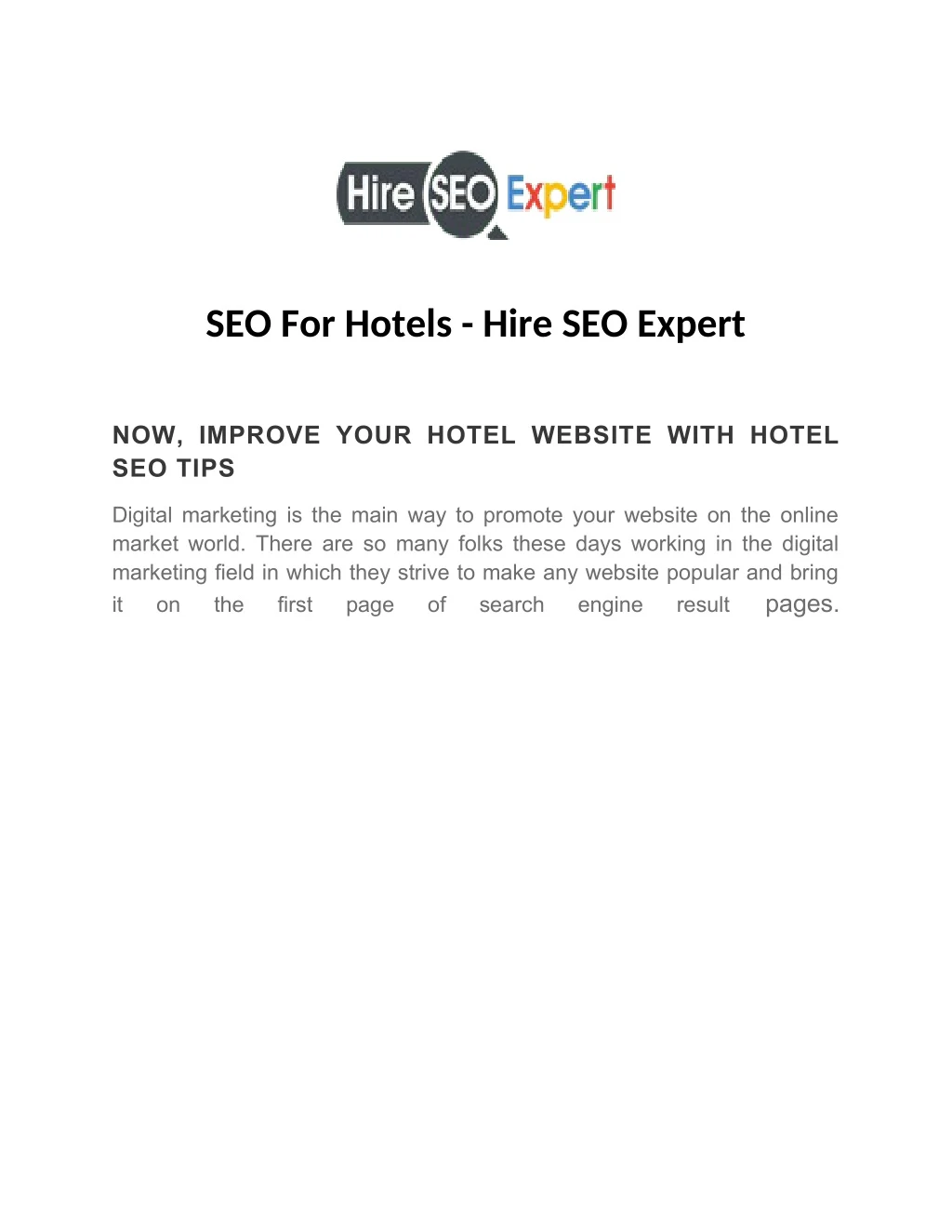 seo for hotels hire seo expert