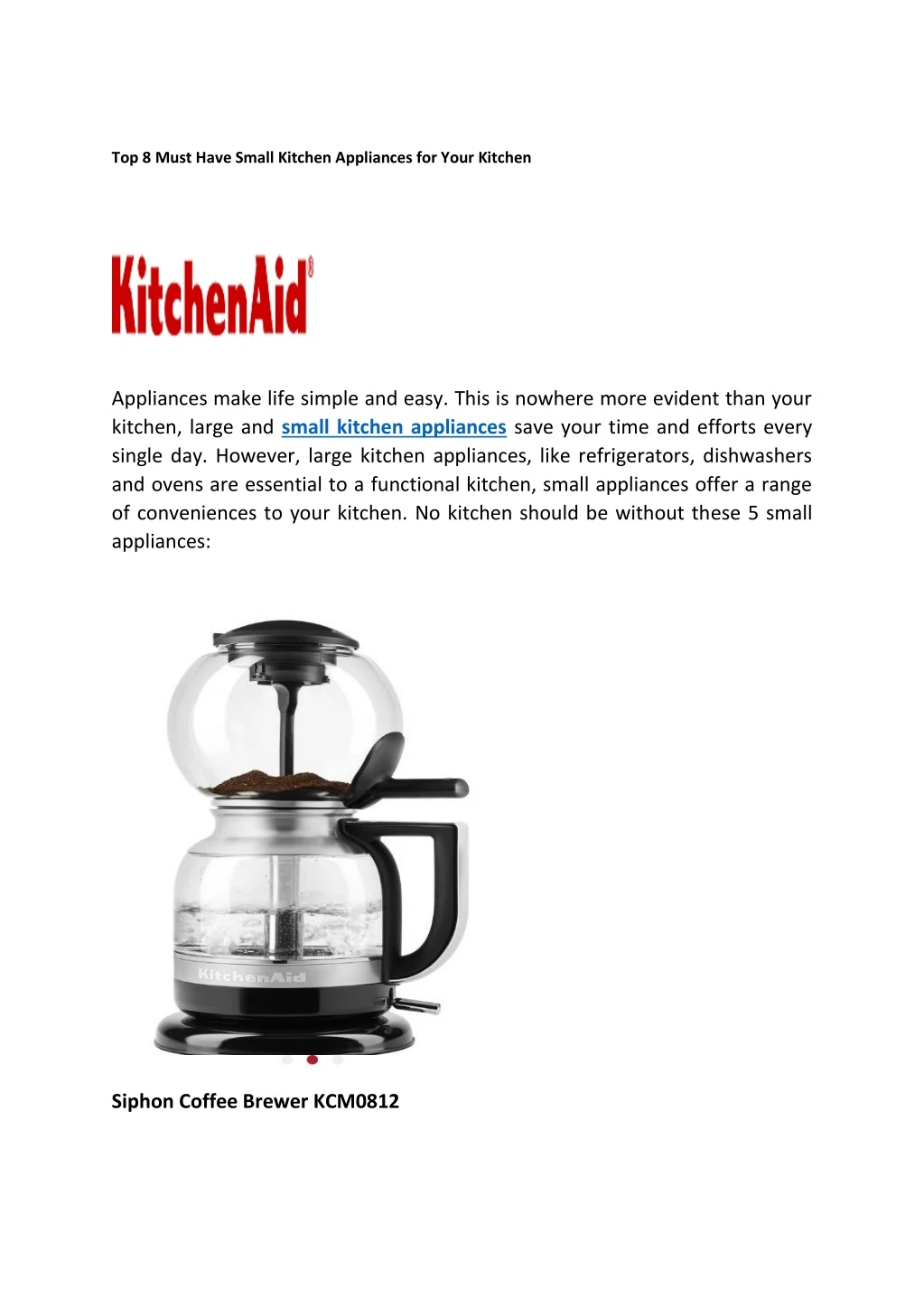top 8 must have small kitchen appliances for your