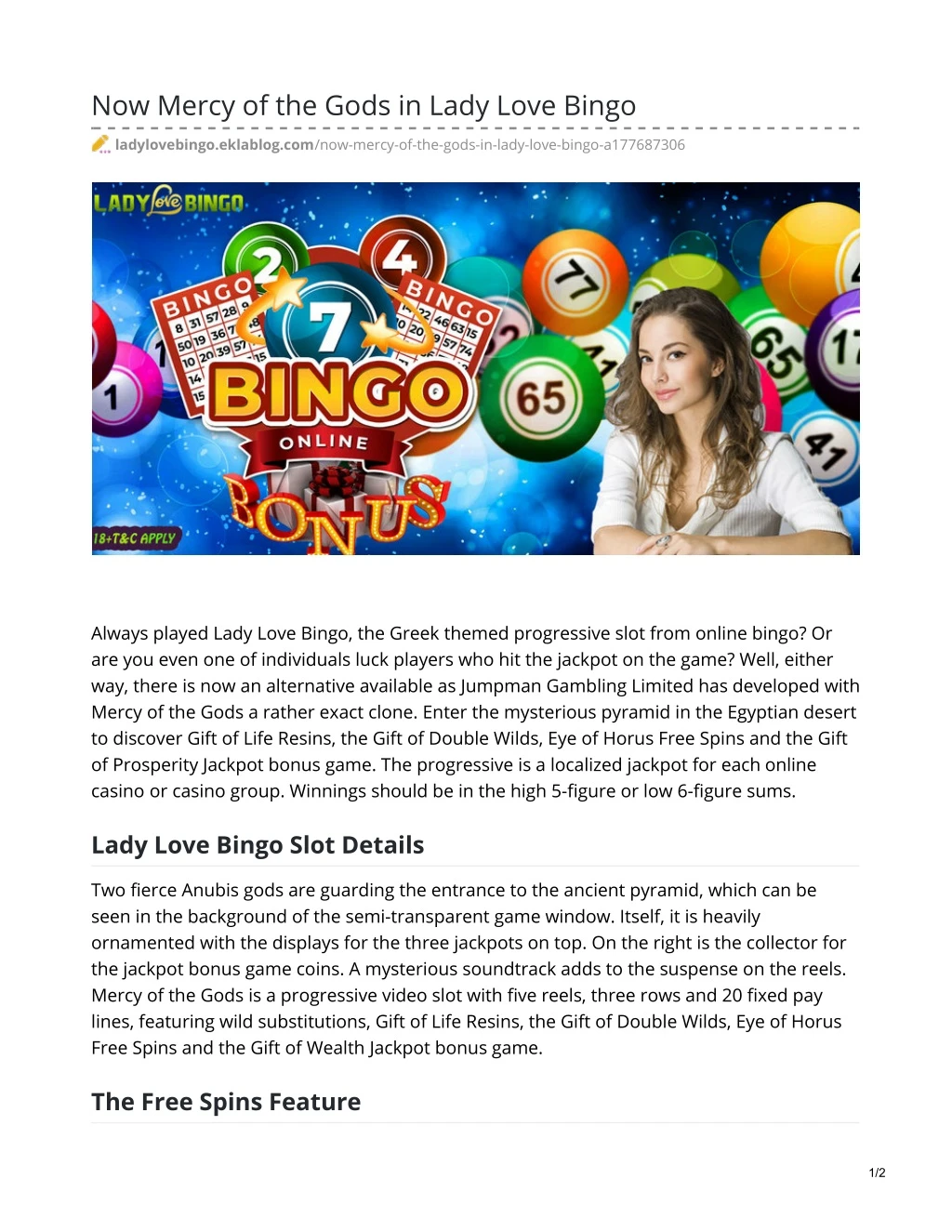 now mercy of the gods in lady love bingo
