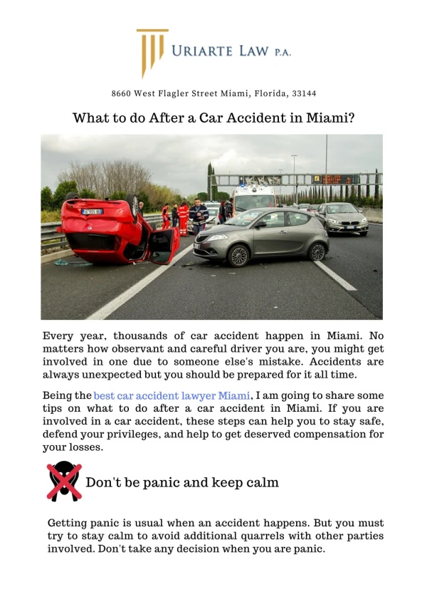 What to do After a Car Accident in Miami?