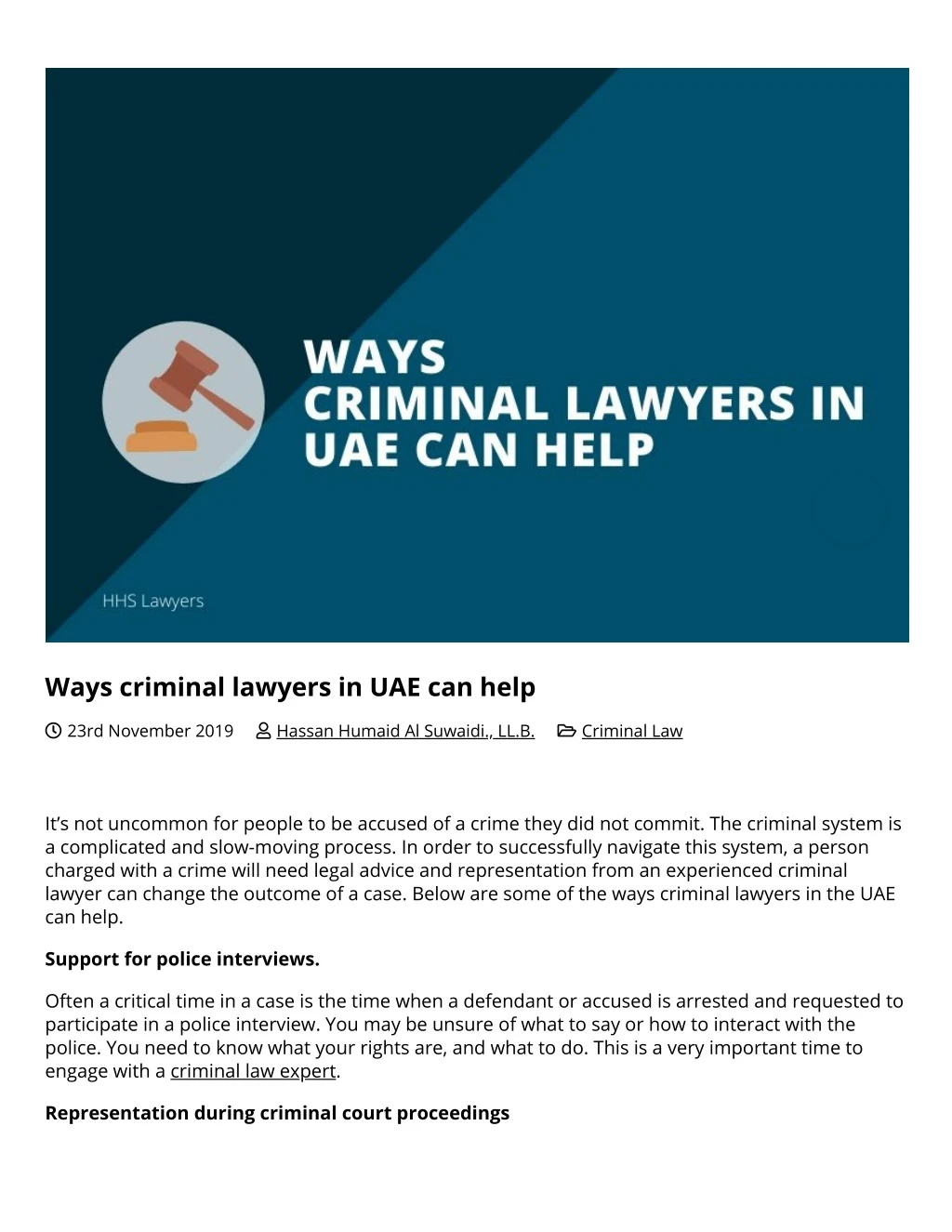 ways criminal lawyers in uae can help