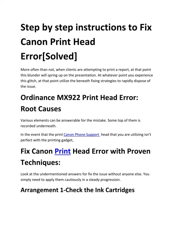 Contact Us - Canon Printer Help