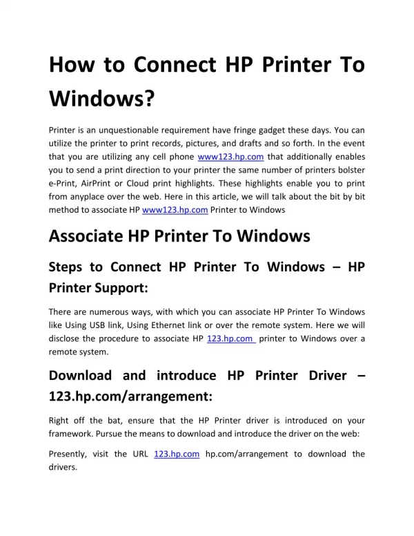 HP Printer Setup & Software - 123.hpsetup.online