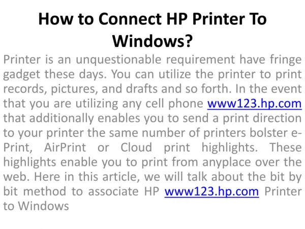 HP Printer Setup & Software - 123.hpsetup.online