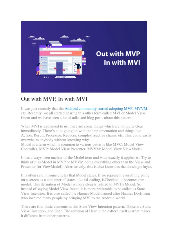 Out with MVP, In with MVI