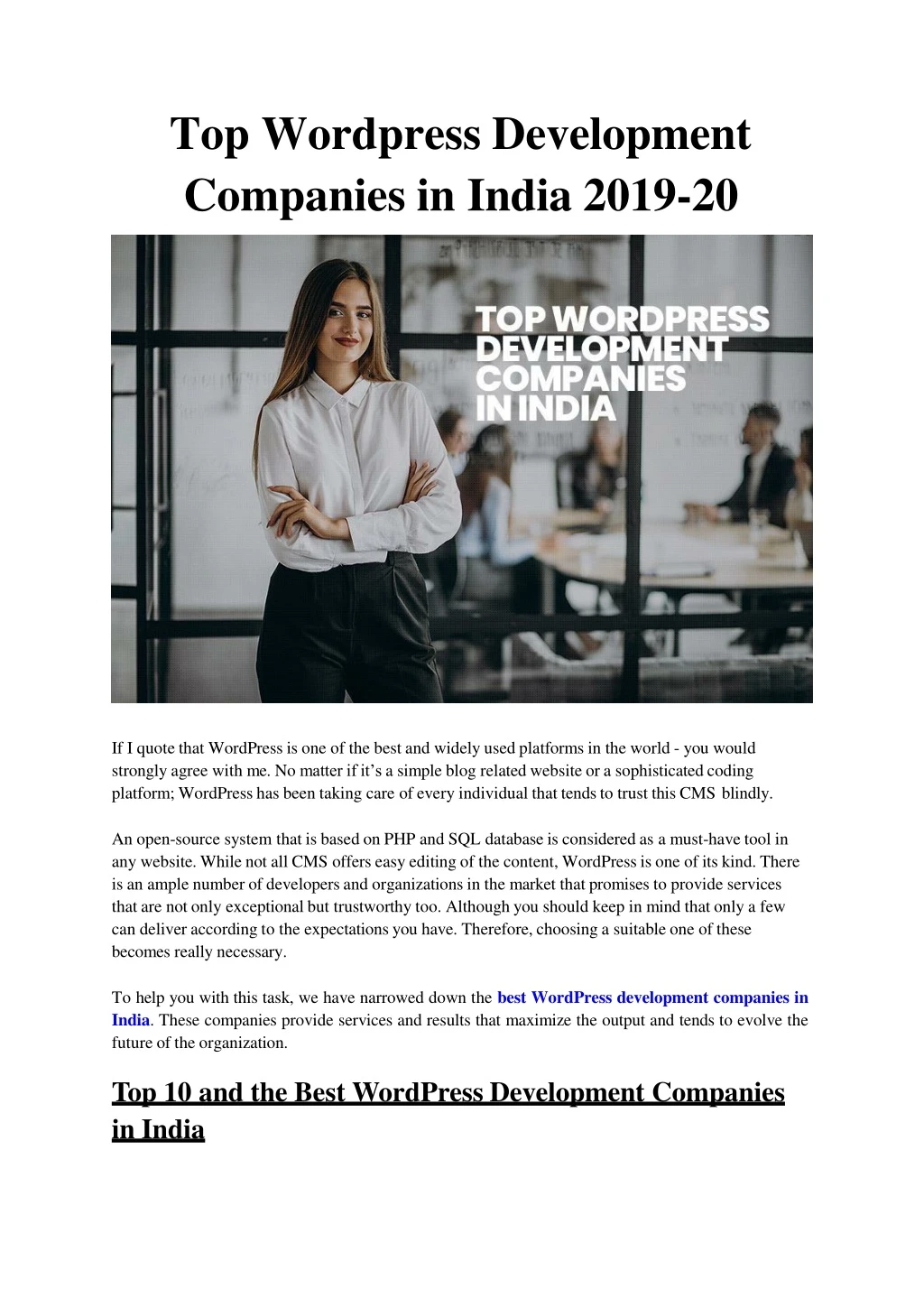 top wordpress development companies in india 2019 20