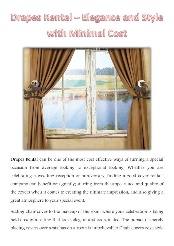 drapes rental can be one of the most cost