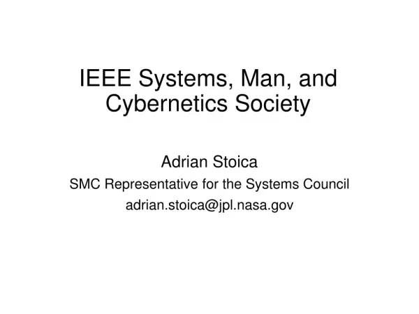 IEEE Systems, Man, and Cybernetics Society