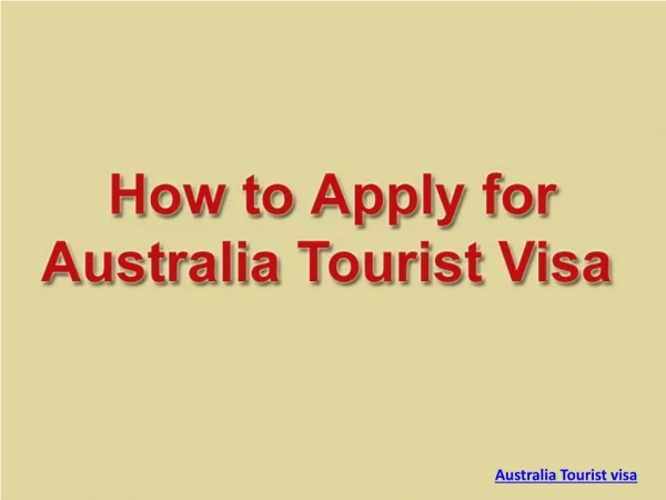 australia tourist visa