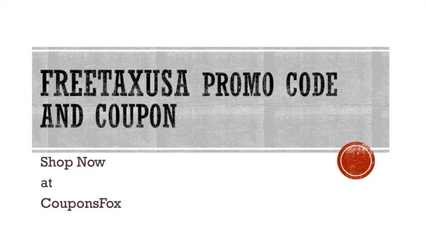FreeTaxUsa Deals and Coupon Code