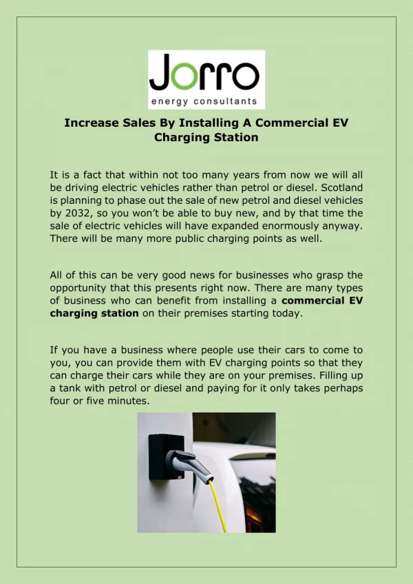 Increase Sales By Installing A Commercial EV Charging Station