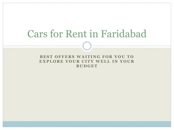 Cars for Rent in Faridabad