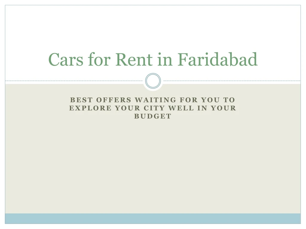 cars for rent in faridabad