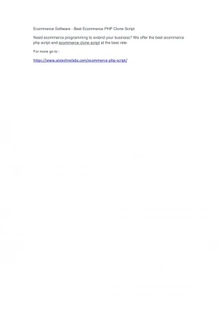 Ecommerce Software - Best Ecommerce PHP Clone Script - slide 1