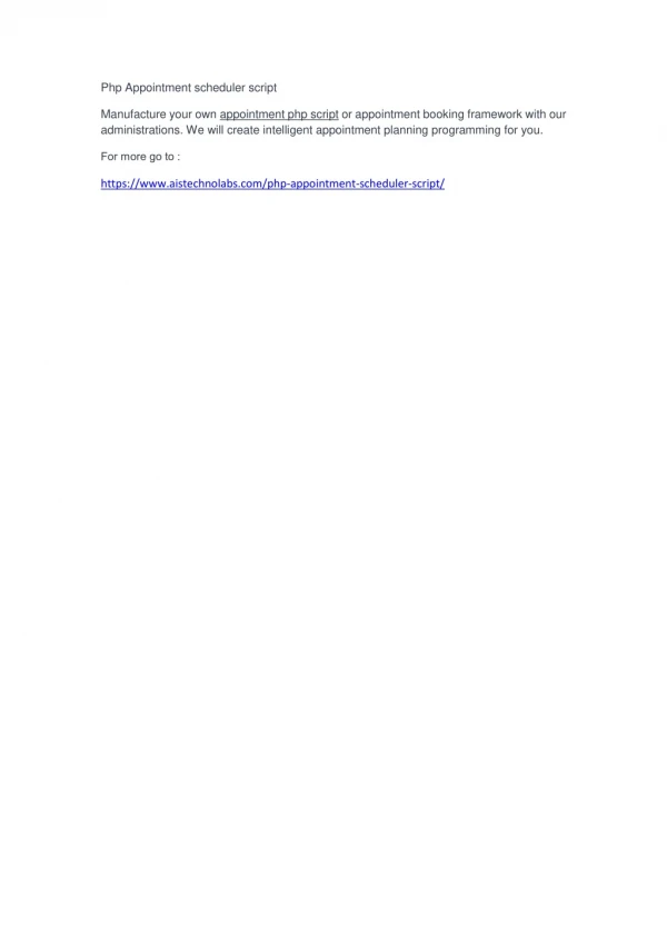 php appointment scheduler script