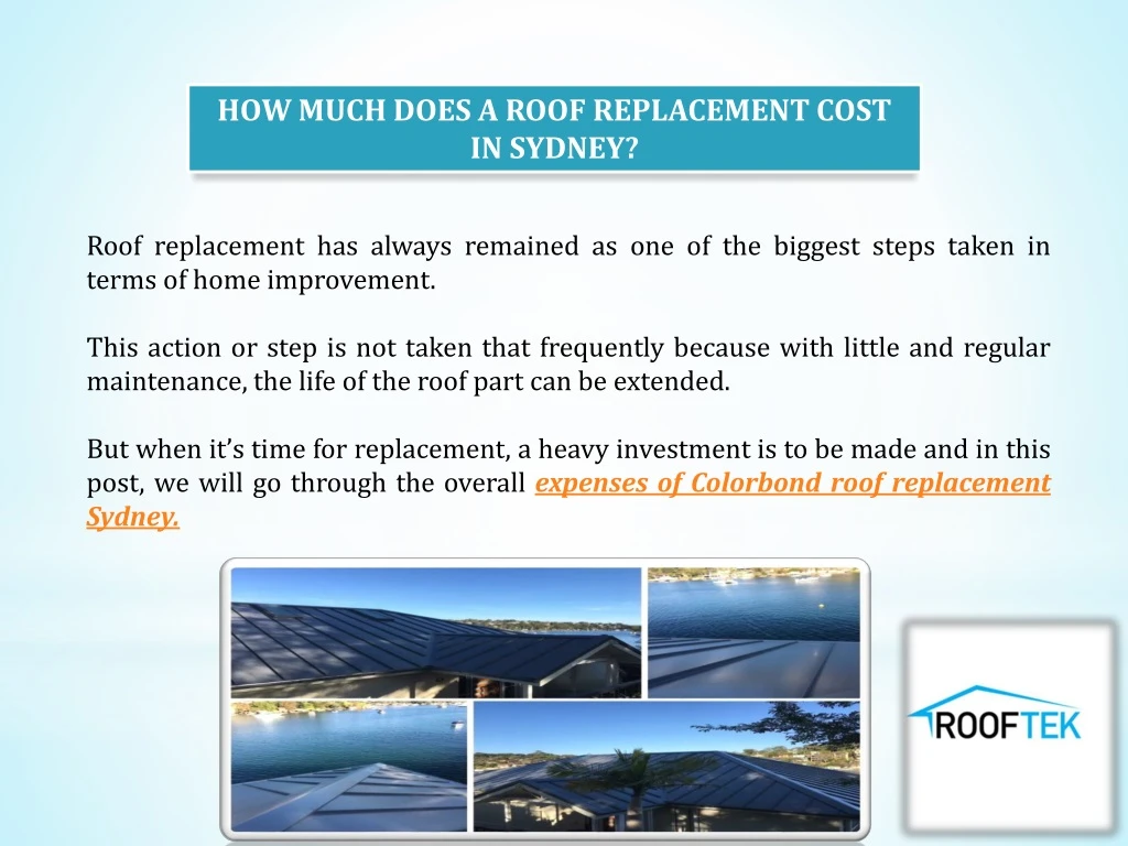 how much does a roof replacement cost in sydney