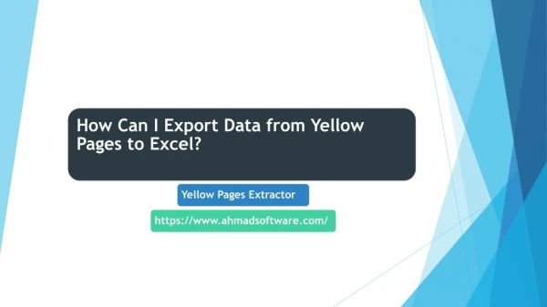 how can i export data from yellow pages to excel