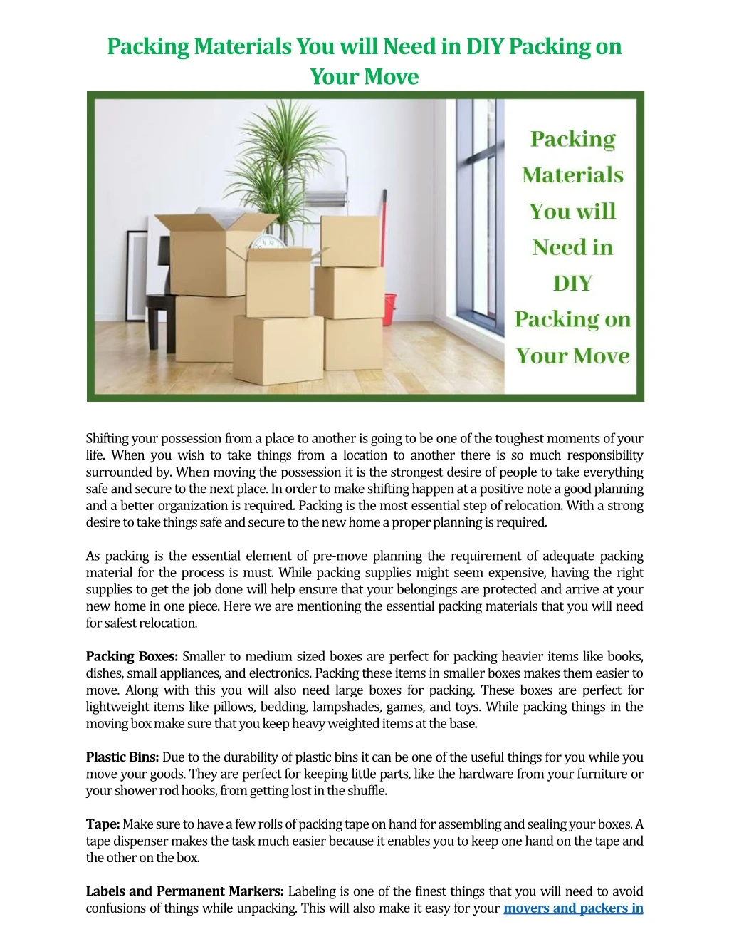 packing materials you will need in diy packing