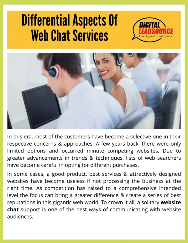 Differential aspects of Web Chat Services