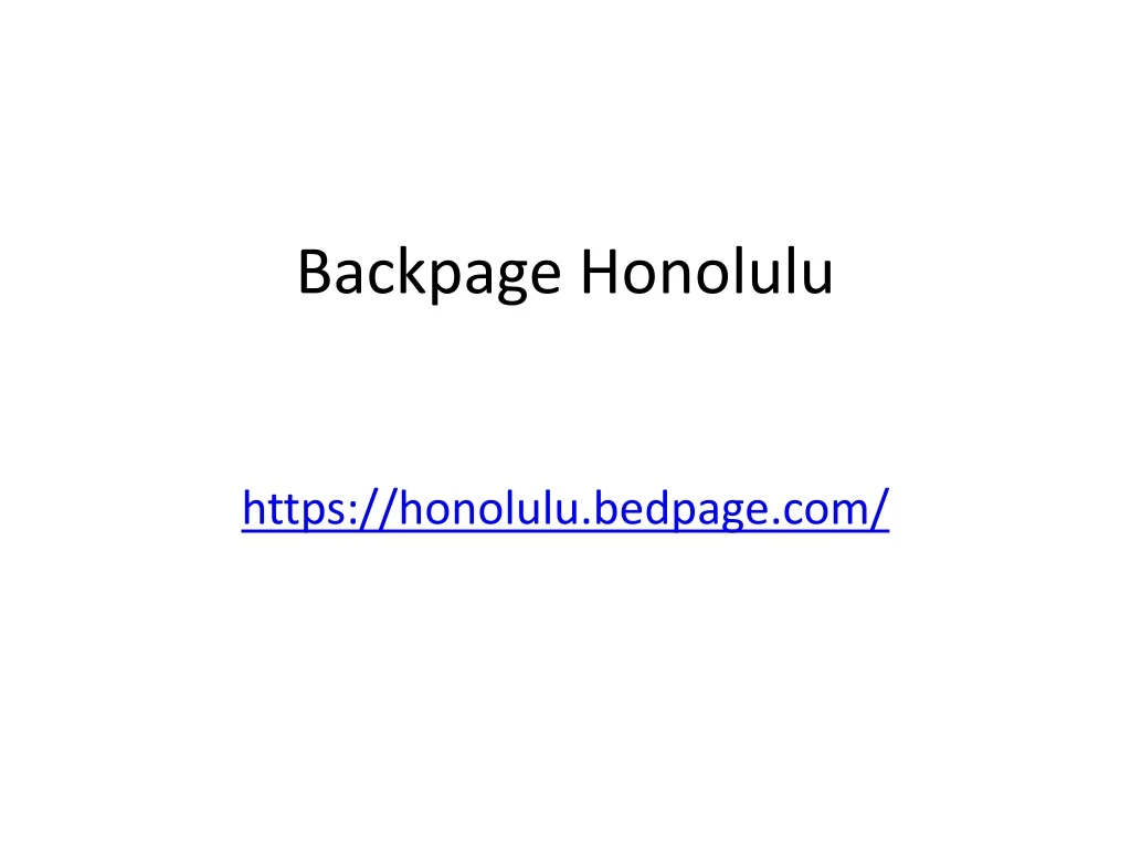 backpage honolulu