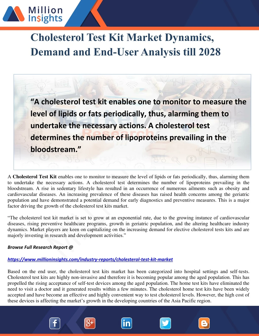 cholesterol test kit market dynamics demand