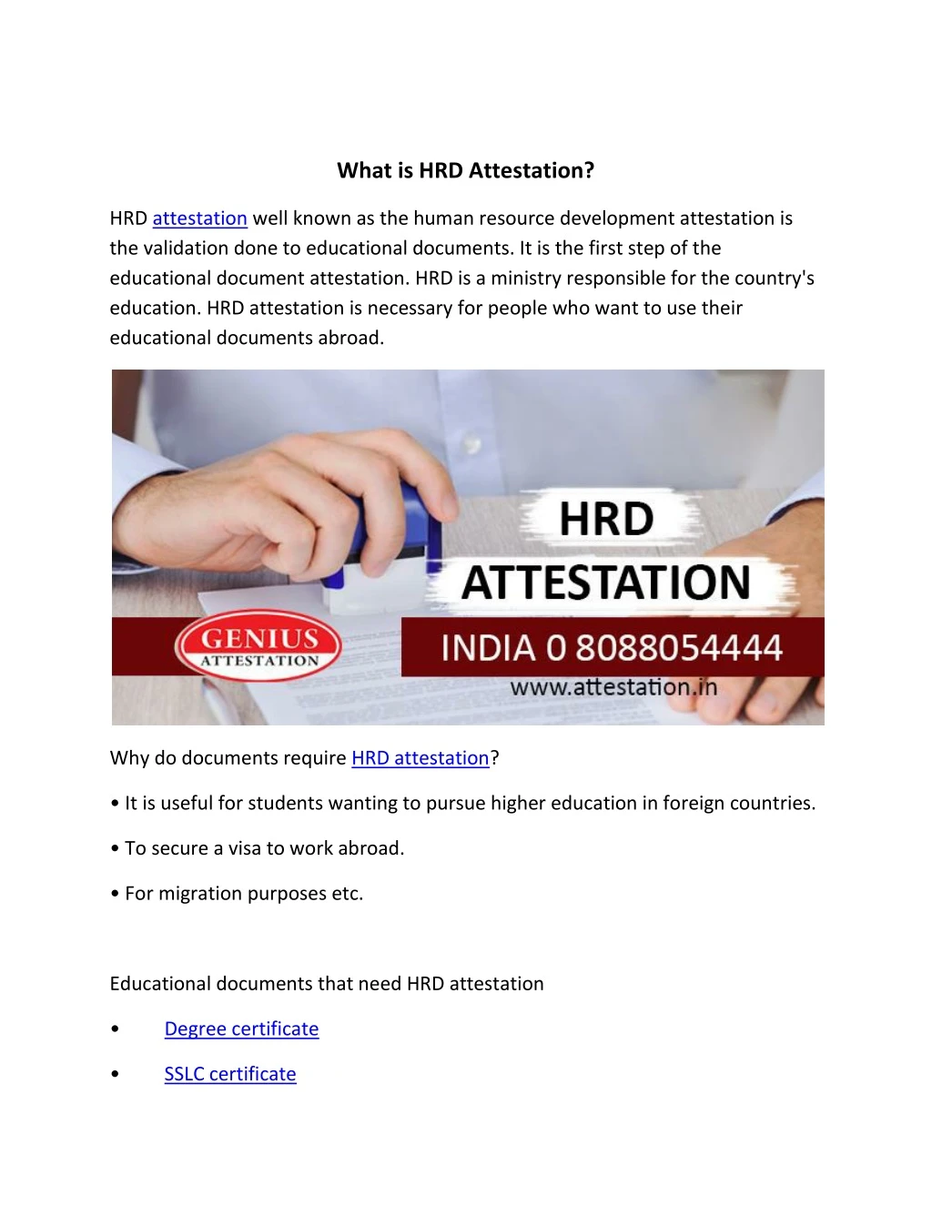 what is hrd attestation