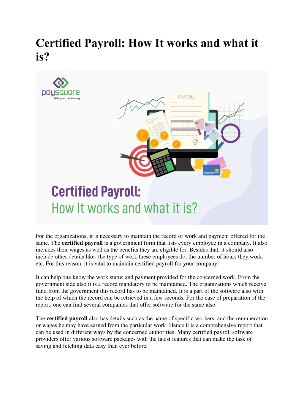certified payroll how it works and what it is