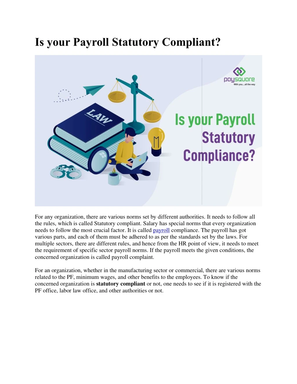 is your payroll statutory compliant