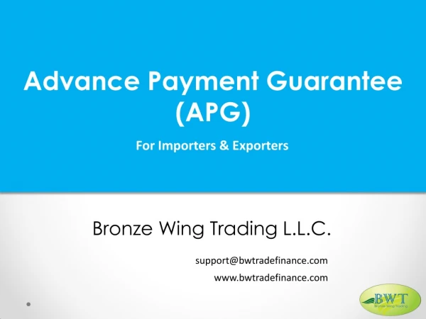 advance payment guarantee apg