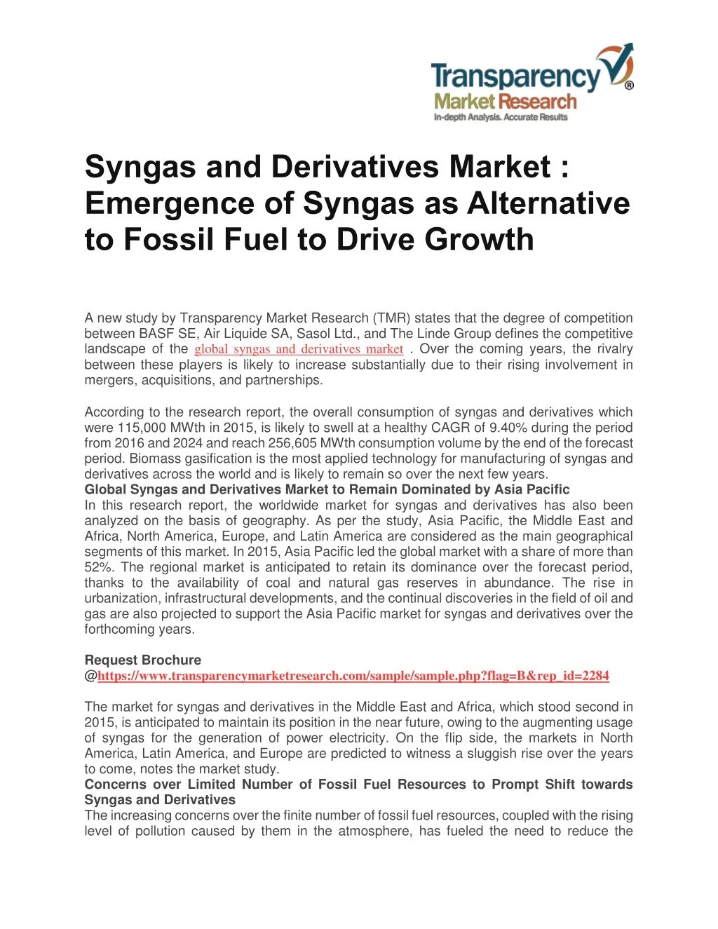 syngas and derivatives market emergence of syngas