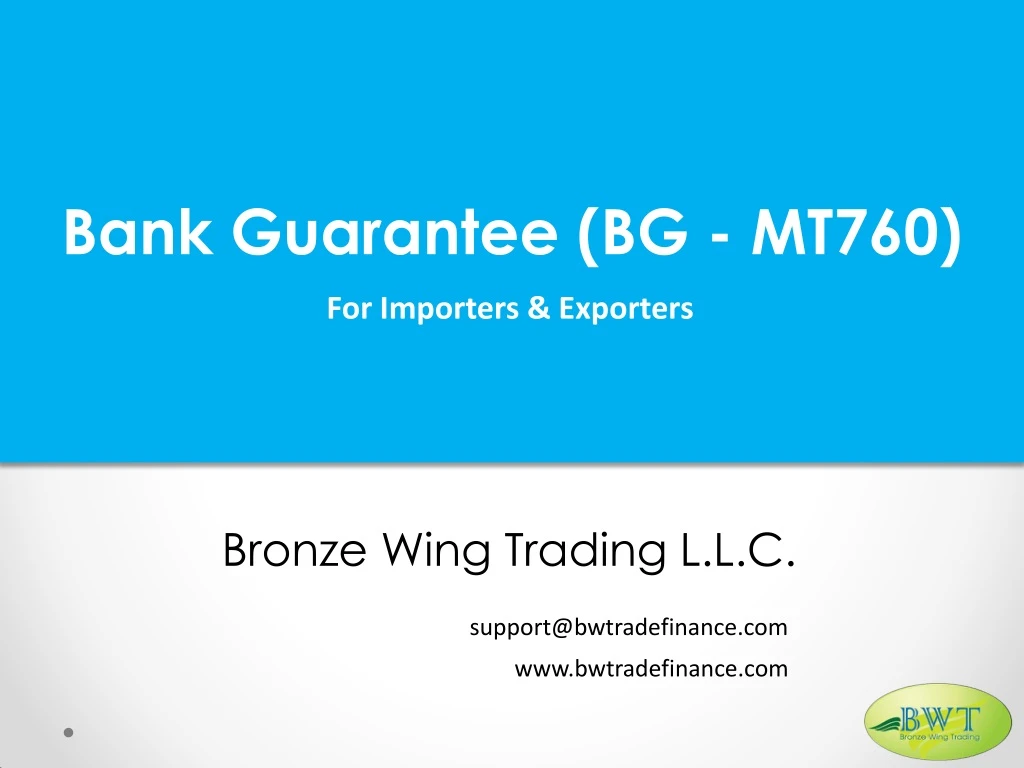 bank guarantee bg mt760