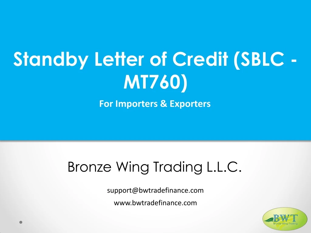 standby letter of credit sblc mt760