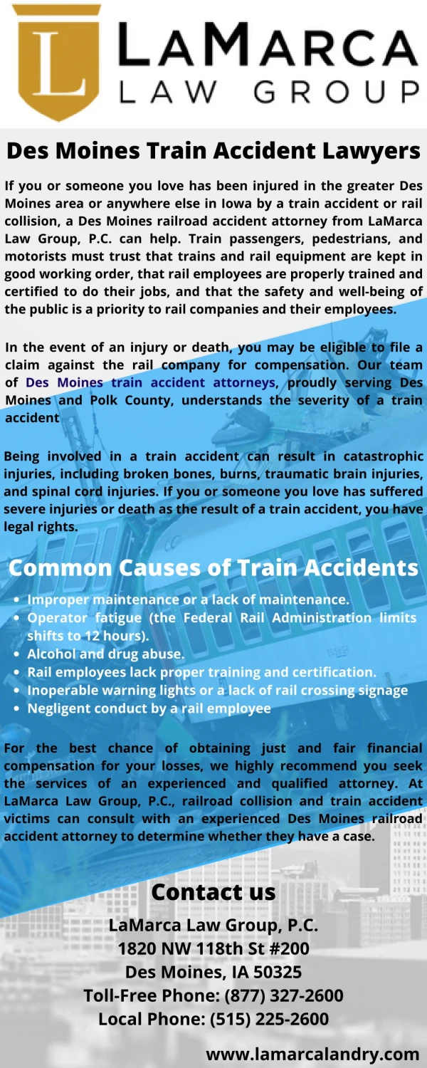 Des Moines Train Accident Lawyers