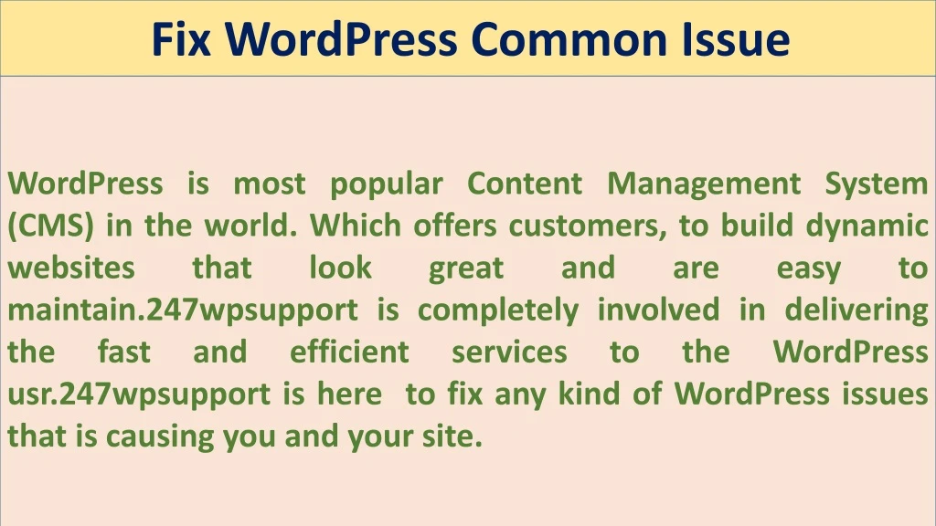 fix wordpress common issue