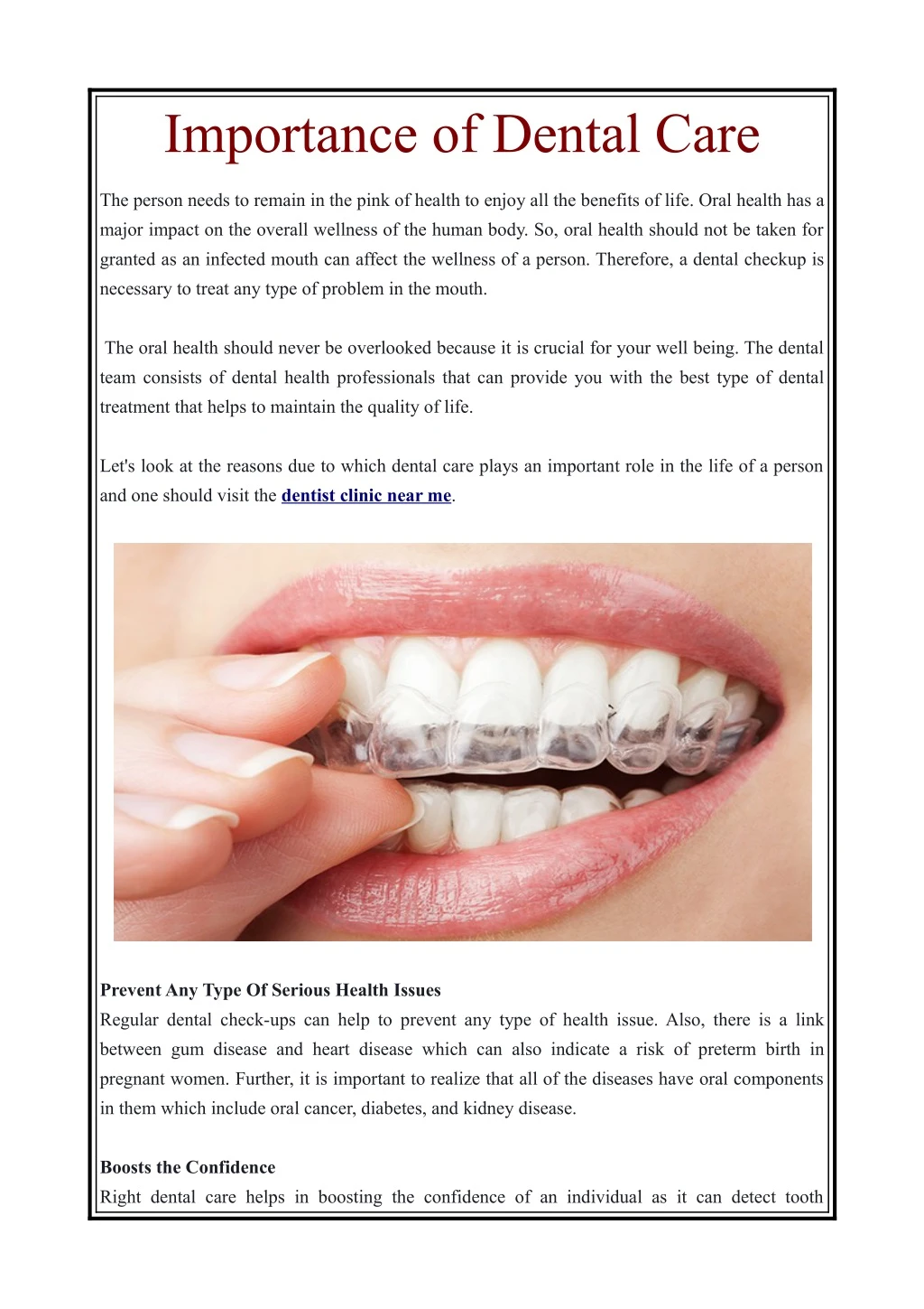 importance of dental care