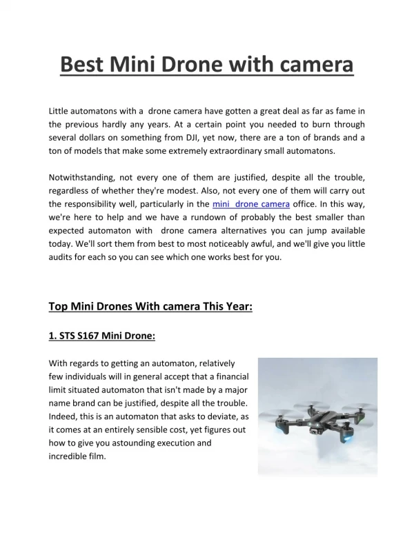 Best Mini Drone with Camera