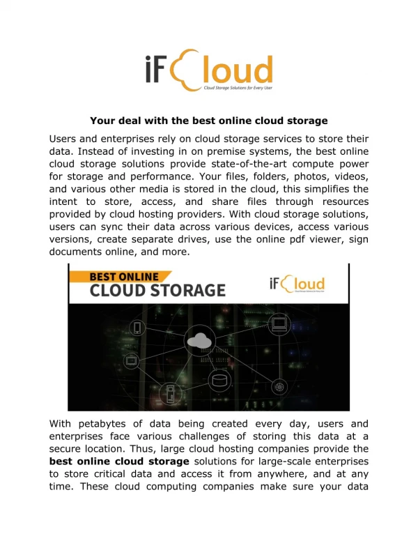 your deal with the best online cloud storage
