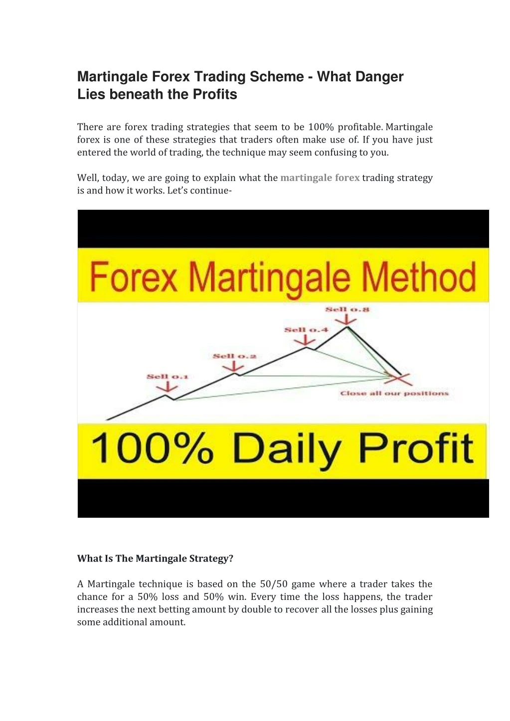 martingale forex trading scheme what danger lies