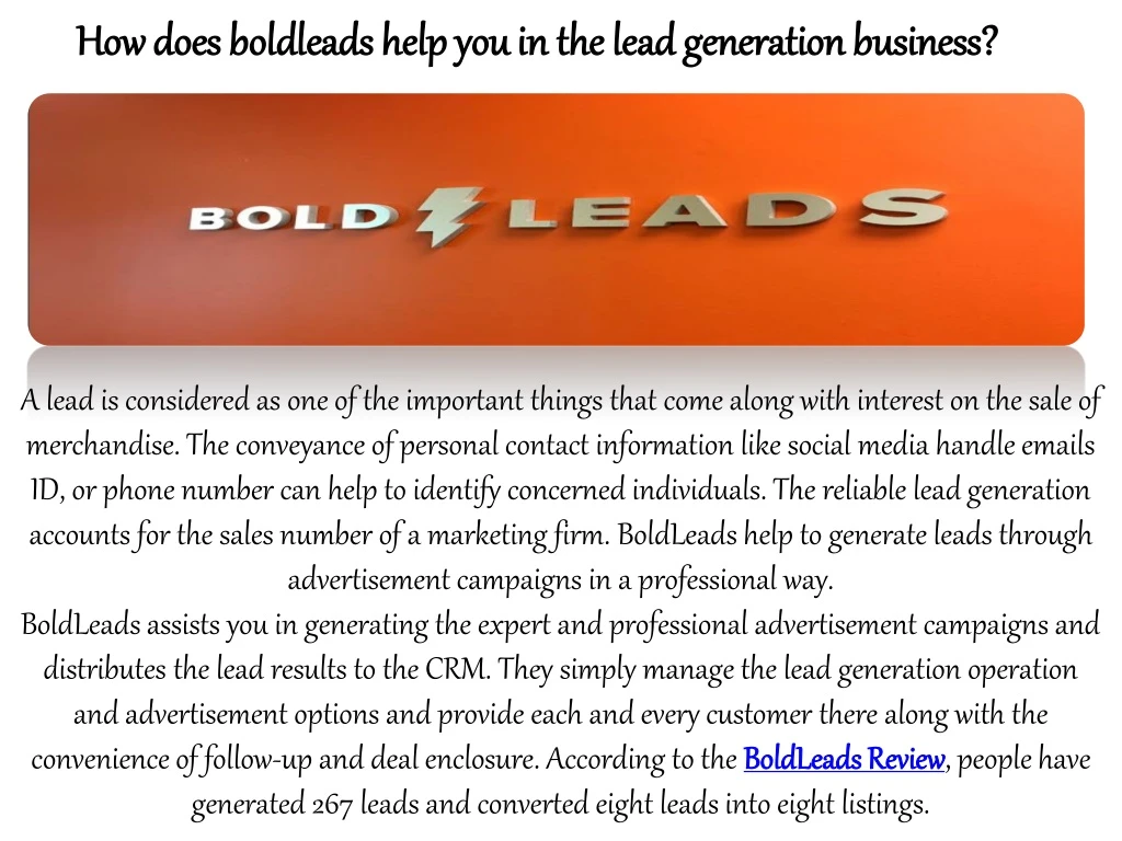 how does how does boldleads