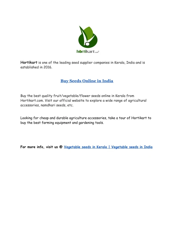 Buy Seeds Online in Kerala | Namdhari Seeds online