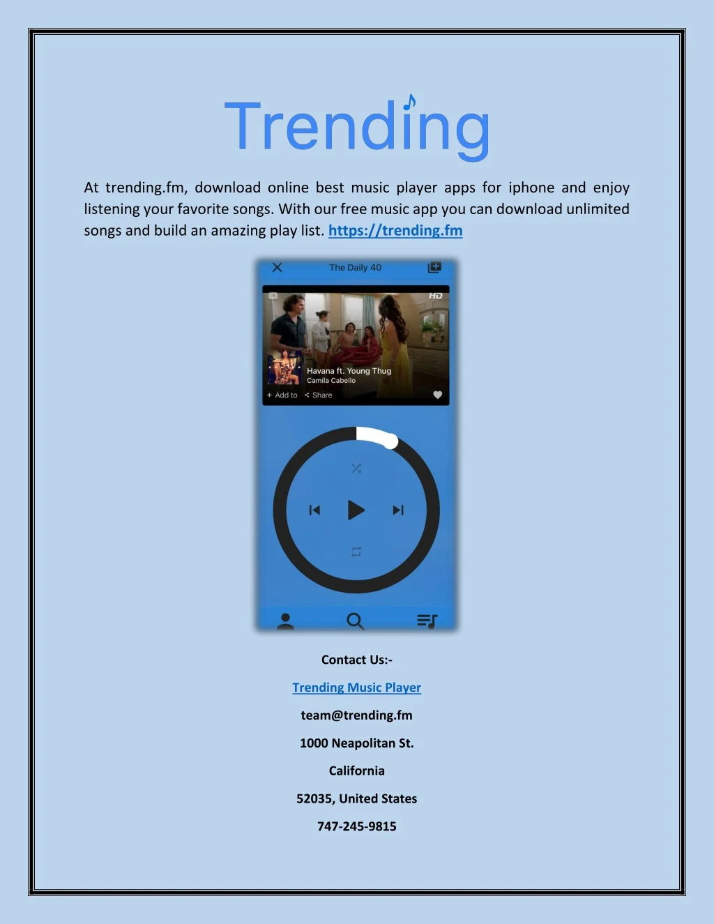 at trending fm download online best music player
