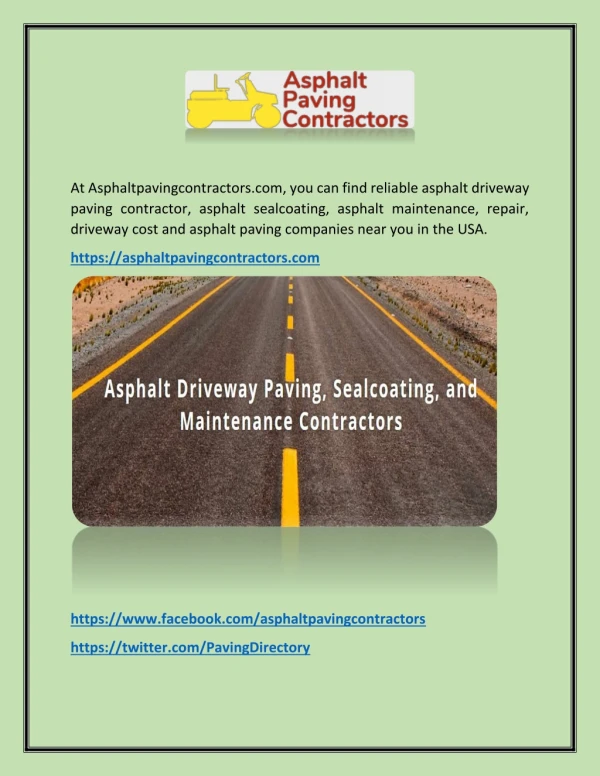 Find Asphalt Sealcoating Contractors in the USA