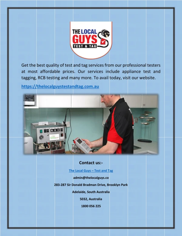 get the best quality of test and tag services