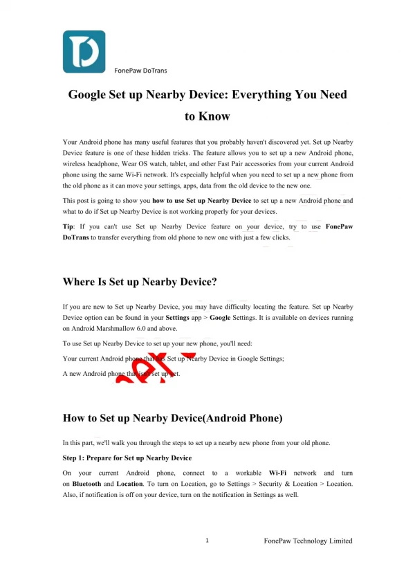 Google Set up Nearby Device: Everything You Need to Know