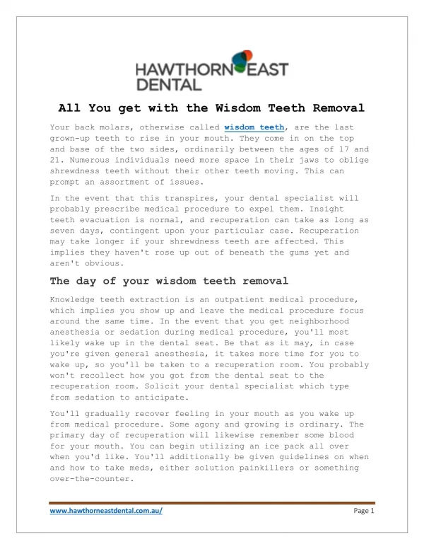 all you get with the wisdom teeth removal