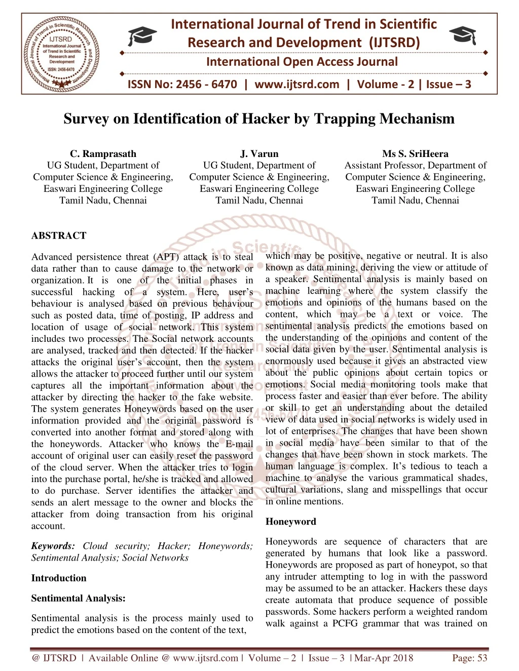 international journal of trend in scientific